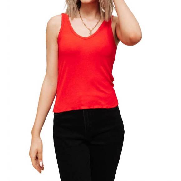 NEW POL stay easy tank in cherry - Picture 1 of 4